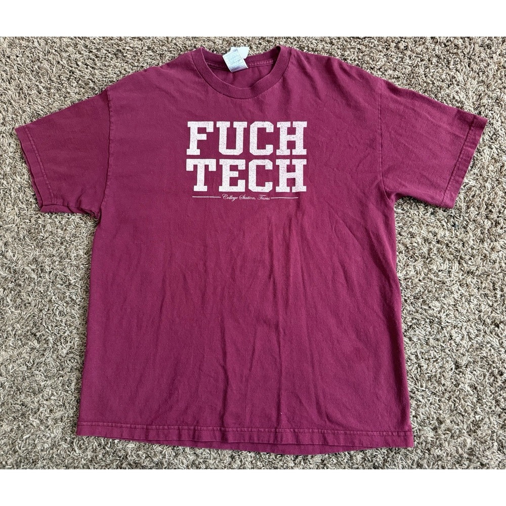 Rare Vintage AAA (Fuch) Texas Tech College Station Parody Shirt Mens Size XL